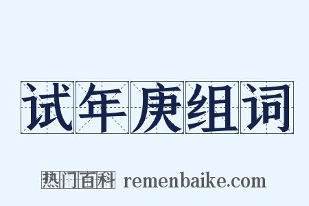 试年庚组词是什么意思的图片